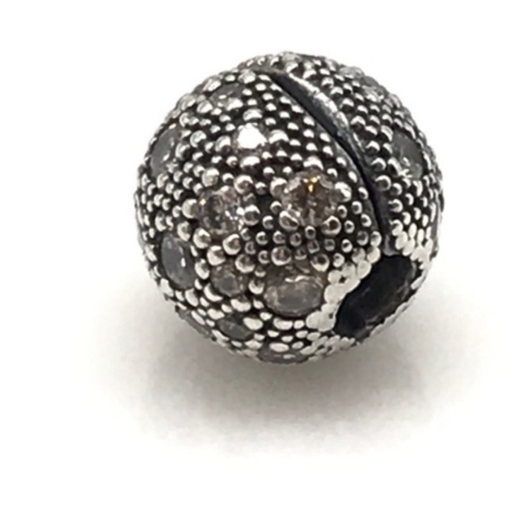 Pandora Cosmic Star Clear CZ Sparkly Clip Round Bead Charm - Picture 3 of 5